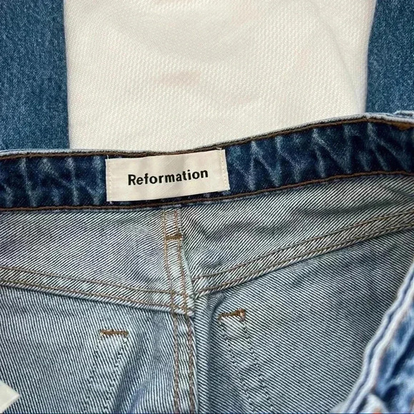 Reformation Mid Rise Button Fly Denim Jeans 24 - Picture 10 of 16